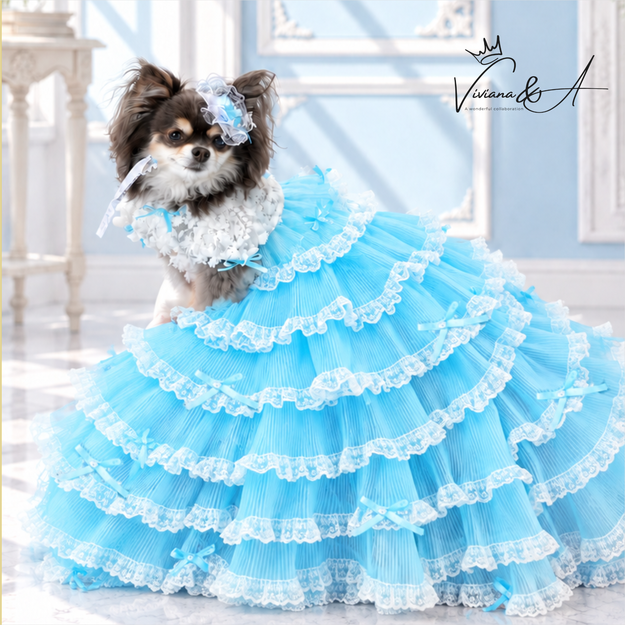 【予約商品】フェアリーレースロング   Blue