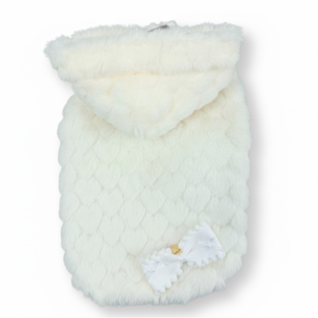 テラヘルツハートファーポンチョ　White